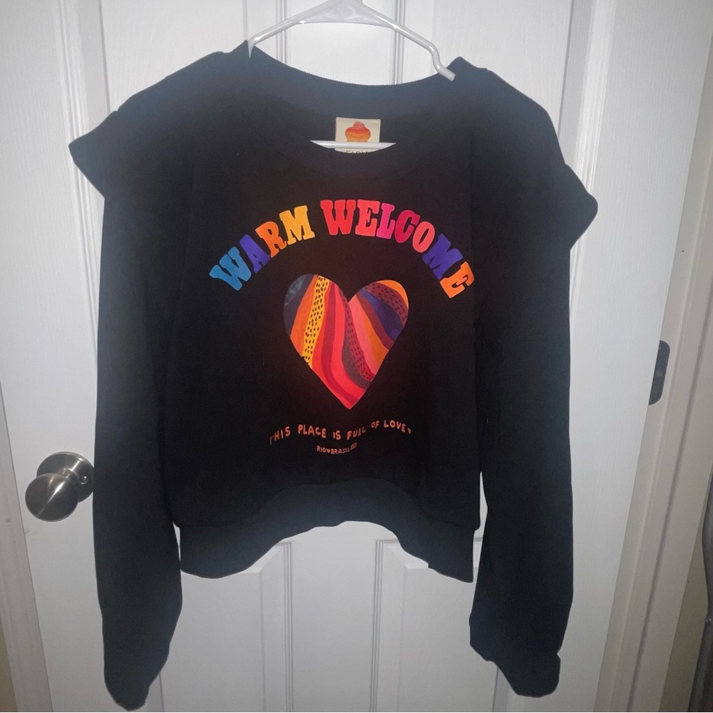 FARM Rio Multicolor Heart Black Sweatshirt